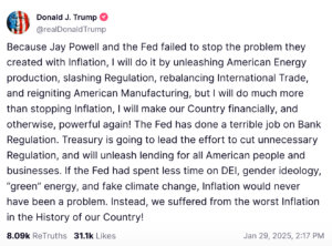 Social Media Post from Donald Trump