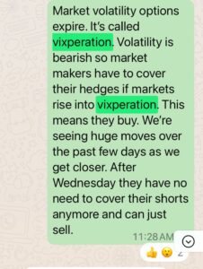 Picture of a message from Alex