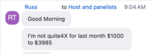 Testimonial about the Wave Indicator with a 4x win